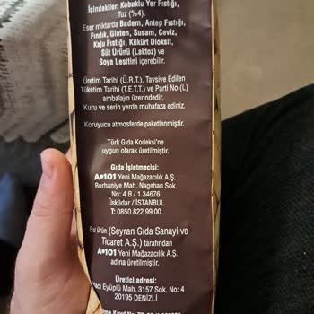 Çerezya Fıstık Paketinde Şok Edici Yabancı Madde