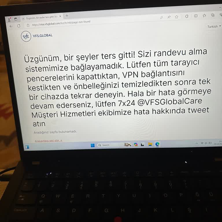 VFS Global Sürekli Tekrarlayan Hata Ve Yetersiz Destek