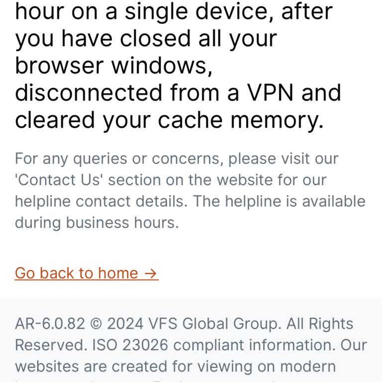 VFS Global Visa Application System Failed and I Couldn't Complete My Application