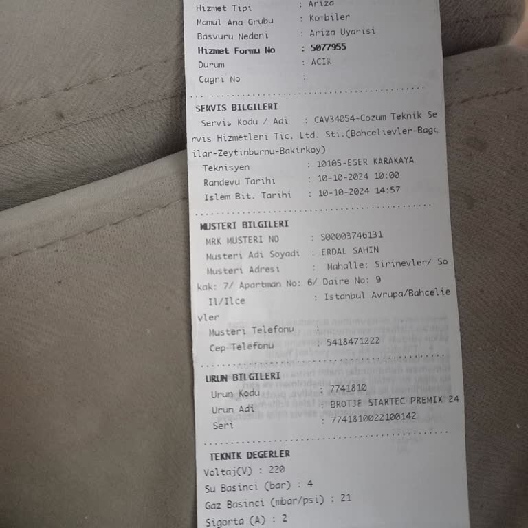 Baymak Servisinden Geciken Kombi Kartı Tamiri