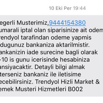 Trendyol Yemek Siparişi Ve İade Sorunu