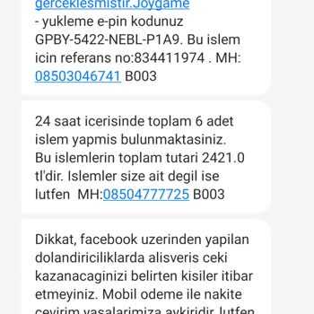 Vodafone Üzerinden Bilgim Dışında Yapılan Mobil Ödeme Sorunu