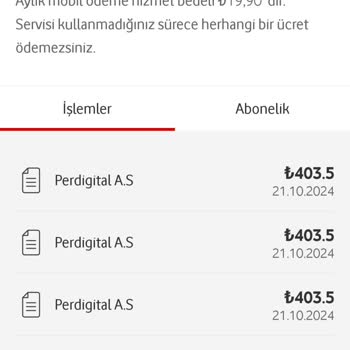 Vodafone Üzerinden Bilgim Dışında Yapılan Mobil Ödeme Sorunu