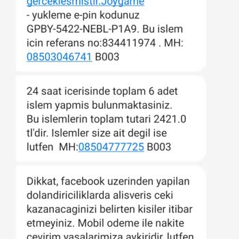 Vodafone Üzerinden Bilgim Dışında Yapılan Mobil Ödemeler