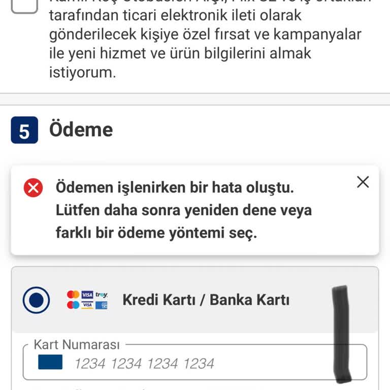 Ödeme Hatası Ve Bilet Bilgisi Eksikliği
