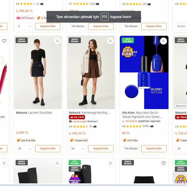 Trendyol Favorilerime İstenmeyen Ürünler Ekliyor