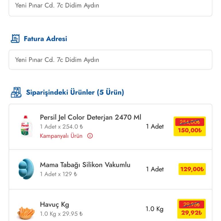 Sürekli Eksik Ürün Ve Yanlış Ücretlendirme