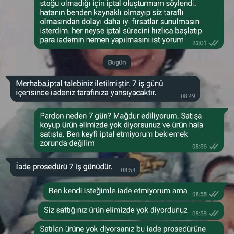 Stokta Olmayan Ürün İçin İade Sorunu