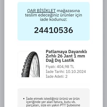 Zırhsız Lastik Ve İade Sorunu