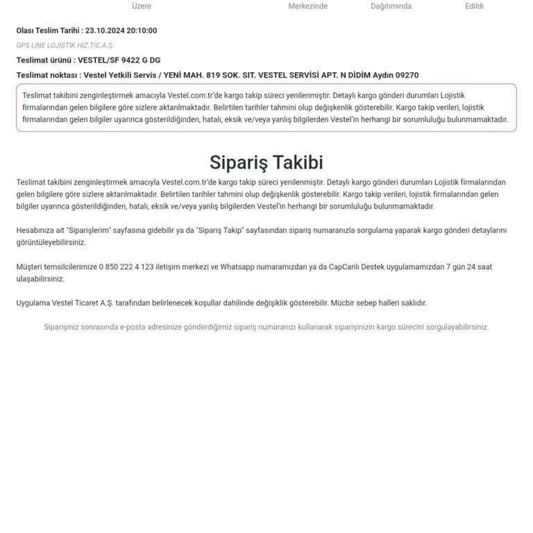 Vestel Fırın Teslimatında Gecikme Ve Hayal Kırıklığı