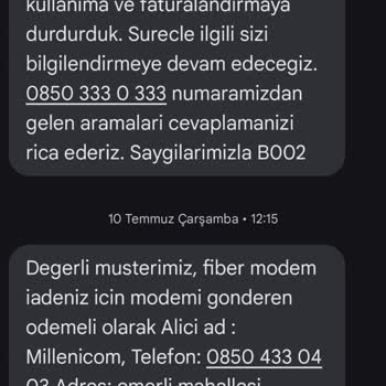 Millenicom'da Nakil Ve İptal Sürecinde Yaşanan Mağduriyet