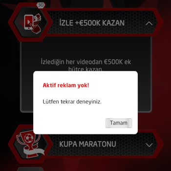 Sosyal Lig Oyununda Reklam Videoları Açılmıyor, Ek Bütçe Kazanamıyorum