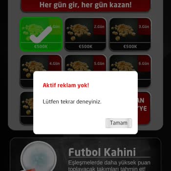 Sosyal Lig Oyununda Reklam Videoları Açılmıyor, Ek Bütçe Kazanamıyorum