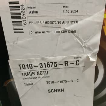 Yeni Alınan Airfryer Ürününün Çizilme Sorunu