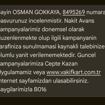 VakıfBank Nakit Avans Kampanyasında Yaşanan Sorunlar