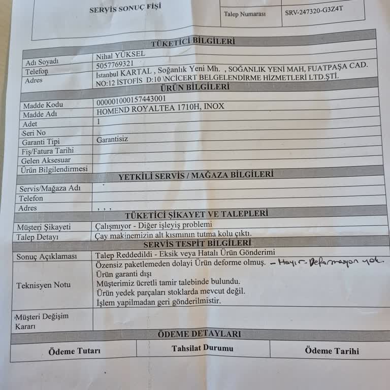 Homend Çay Setlerinde Hayal Kırıklığı: Yedek Parça Ve Servis Sorunları