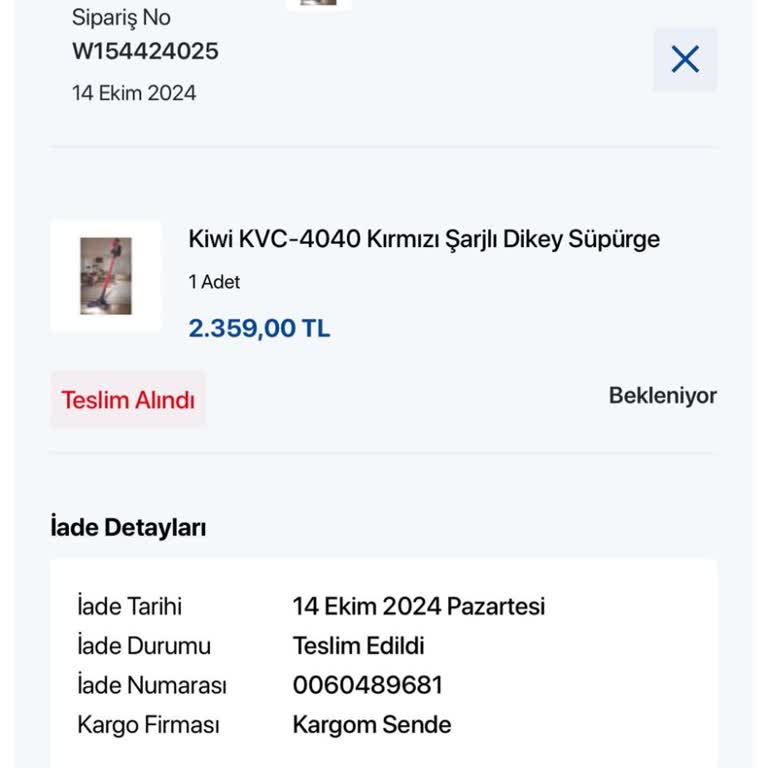 D&R'dan Aldığım Ürünün İadesi Konusunda Yaşadığım Sorun
