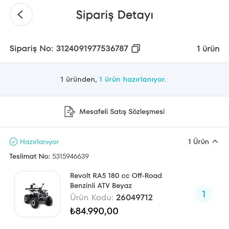 A101'den Alınan ATV'nin Teslimat Sorunu