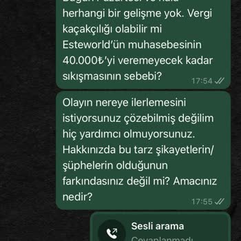 Esteworld Altunizade'de Para İadesi Sorunu