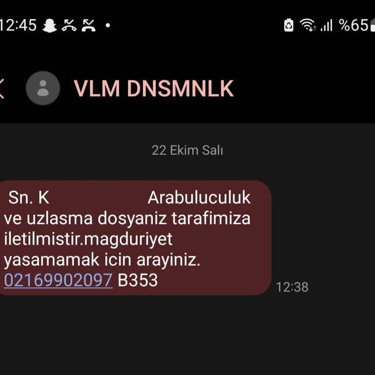 Volume Dnsm (SMS) Sahte Hukuk Mesajlarıyla Mağduriyet
