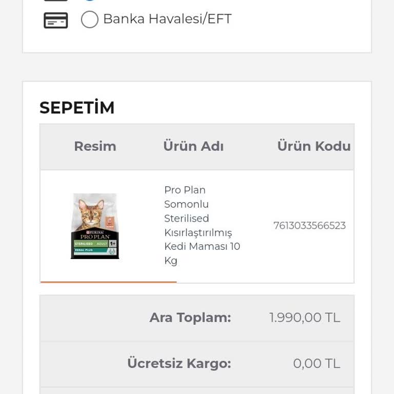 İndirimli Pro Plan Kedi Maması Kargosuz Kaldı