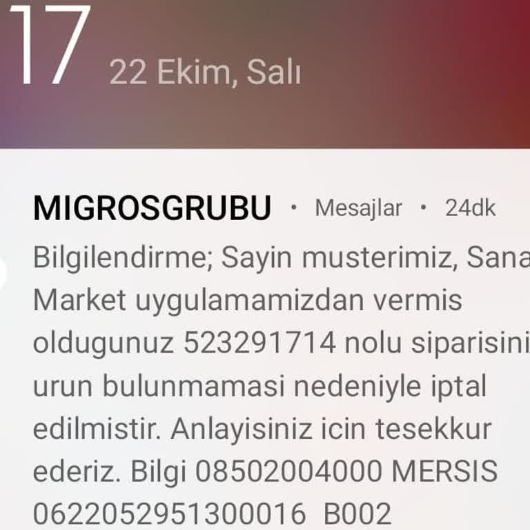 Migros'un Stokta Olmayan Ürünleri Satması Ve İptal Etmesi