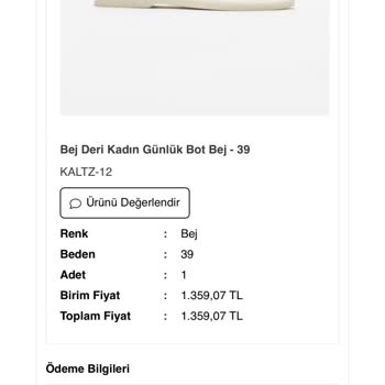 Elle Markasından Aldığım Botların Taban Rengi Sarardı Ve Geri Dönüş Alamadım