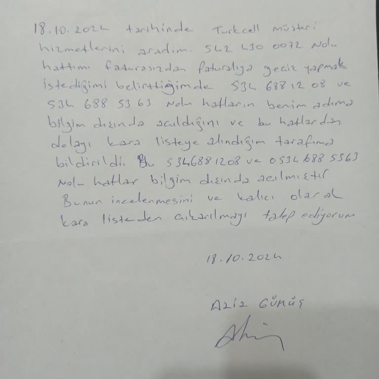 Bilgim Dışında Açılan Hatla Kara Liste Mağduriyeti