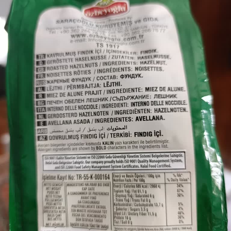 Özbeyoğlu Kuruyemiş Kliniği Yanlış Ürün: Fındık Paketinden Kavrulmuş Mısır Çıktı