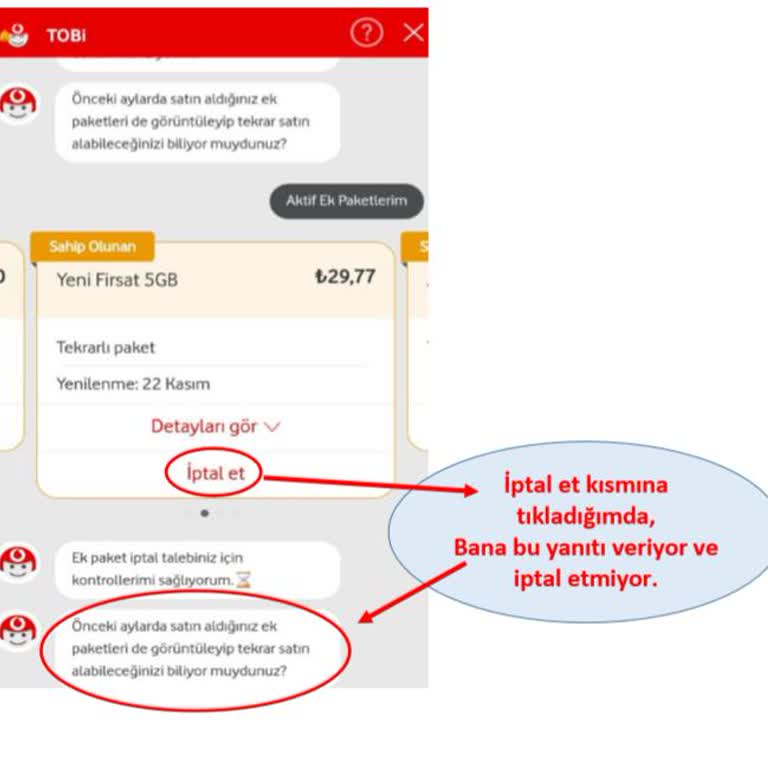 Vodafone Yanıltıcı Paket İptali Sorunu