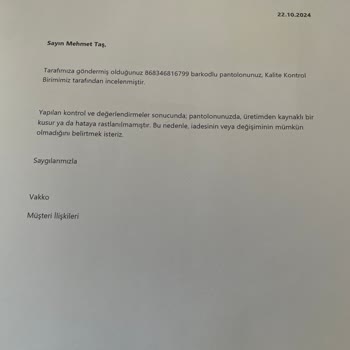 Vakko'dan Aldığım Pantolonda Üretim Hatası