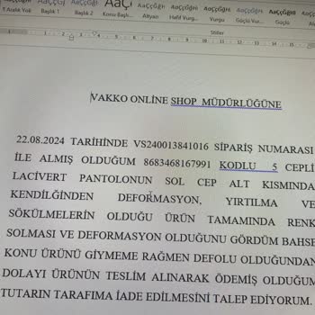 Vakko'dan Aldığım Pantolonda Üretim Hatası