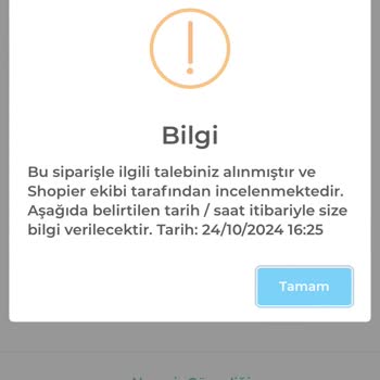 İptal Edilen Siparişin İadesi Yapılmadı
