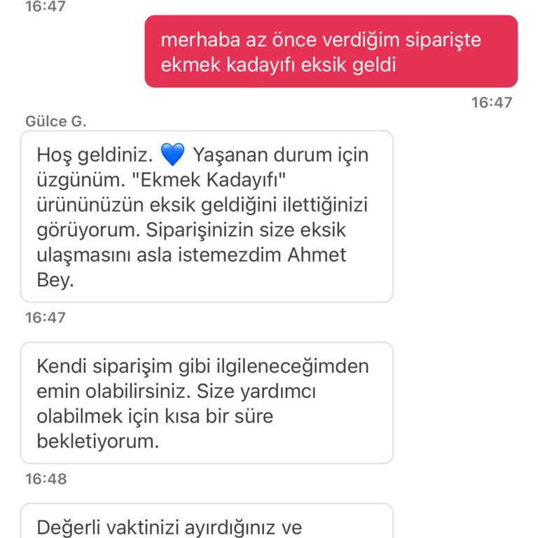 Eksik Ürün Ve İlgisiz Müşteri Hizmetleri