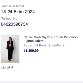 Penti'den Alınan Pijamalarda Teslimat Sorunu