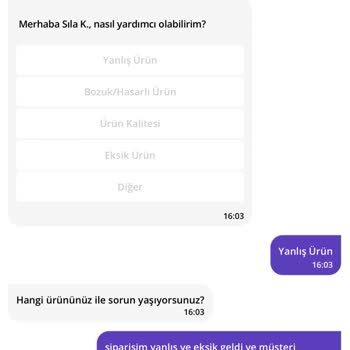 Yanlış Ve Eksik Sipariş Sorunu