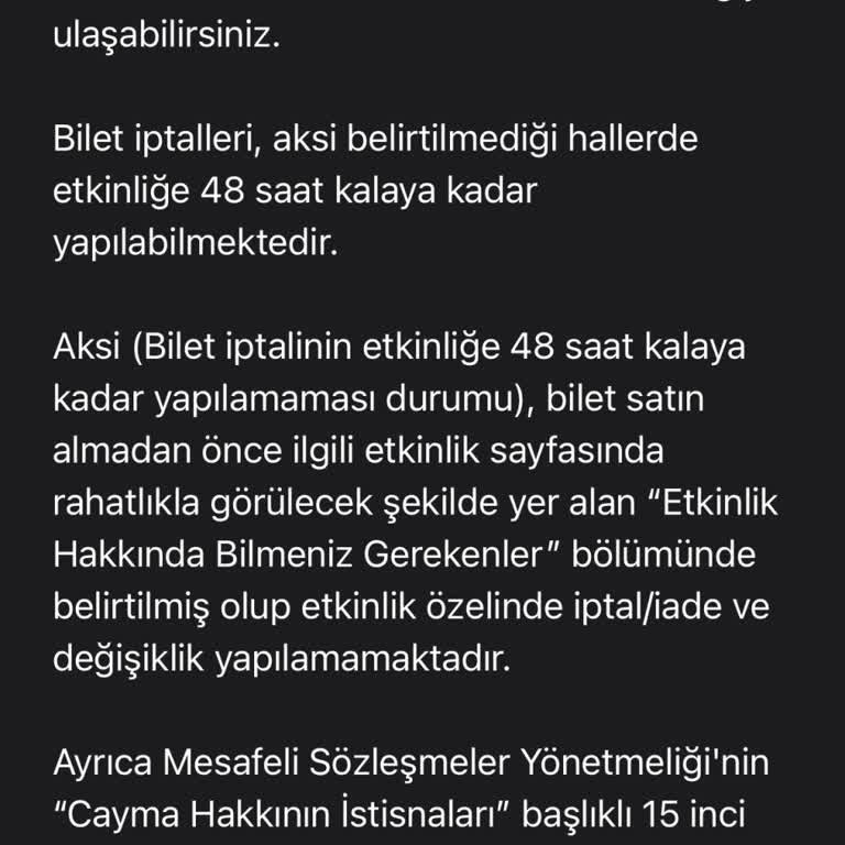 Bilet İptali Konusunda Yaşanan Sorun