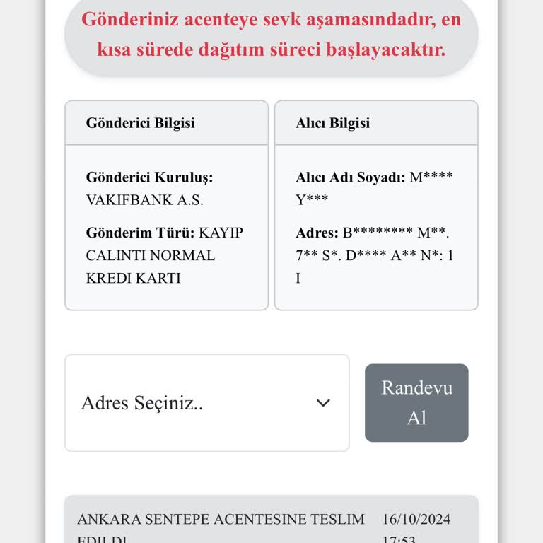 Kayıp Kredi Kartımın Teslimatında Yaşanan Gecikme