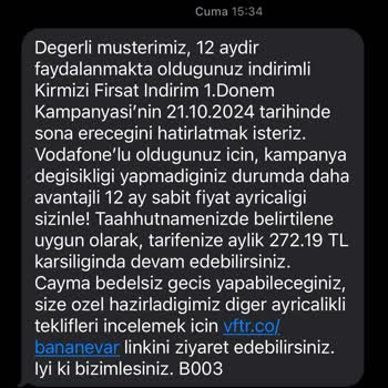Yanlış Faturalandırma: Kampanya Fiyatı SMS İle Uyuşmuyor