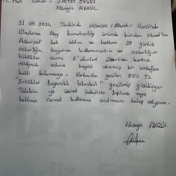 Askercell Hattı Çekmeme Sorunu