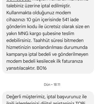 Vodafone Net İle Modem İadesi Sorunu
