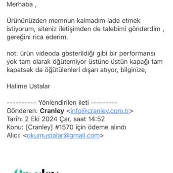 Öğütücü Ürün Beklentileri Karşılamıyor Ve İade Sorunu