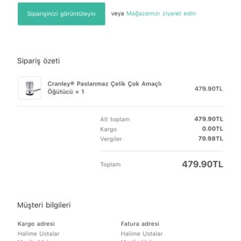 Öğütücü Ürün Beklentileri Karşılamıyor Ve İade Sorunu