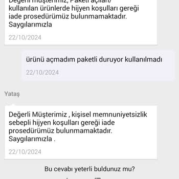 Yataş Bebek Yatağı İade Sürecinde Sorunlar