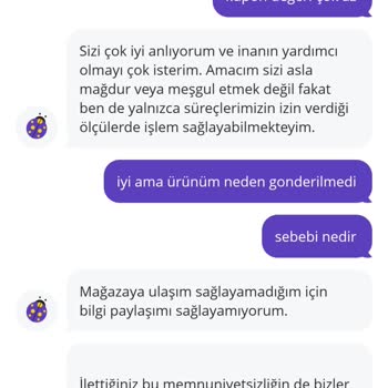Kargoya Verilmeyen Ürün Ve Yetersiz Müşteri Hizmeti