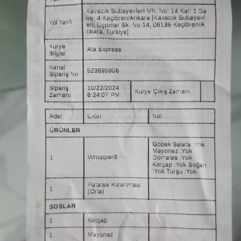 Yanlış Sipariş Ve Sürekli Hatalı Teslimat Sorunu