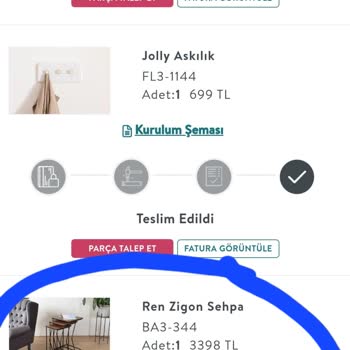 Teslim Edilmeyen Zigon Sehpa Sorunu