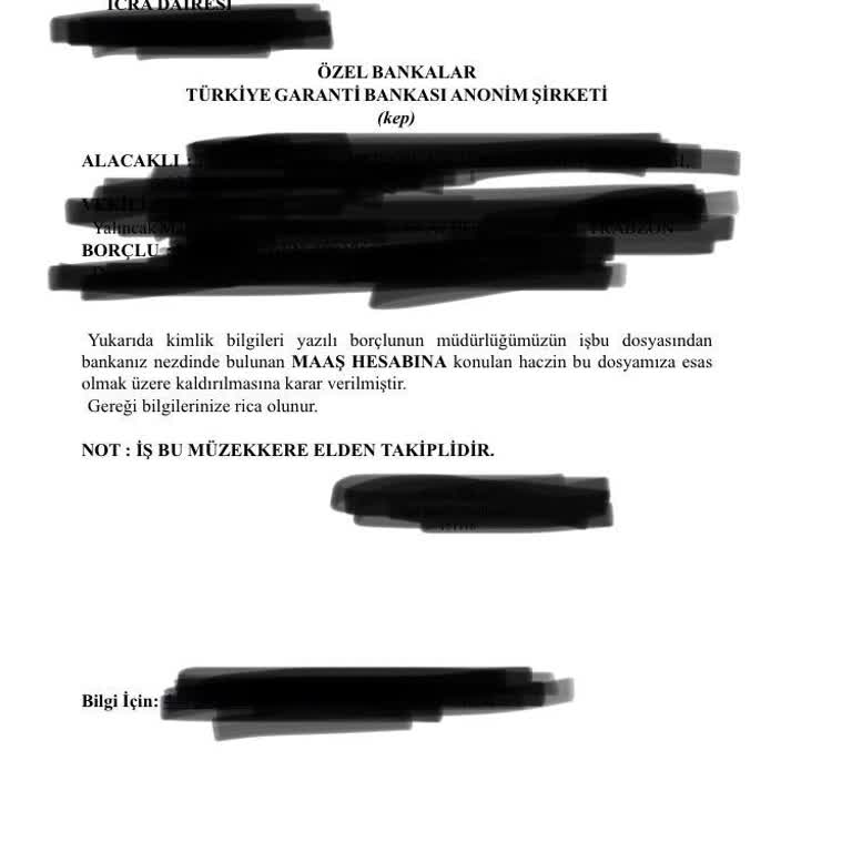 Garanti Bankası'nda Haciz Kaldırma Sorunu