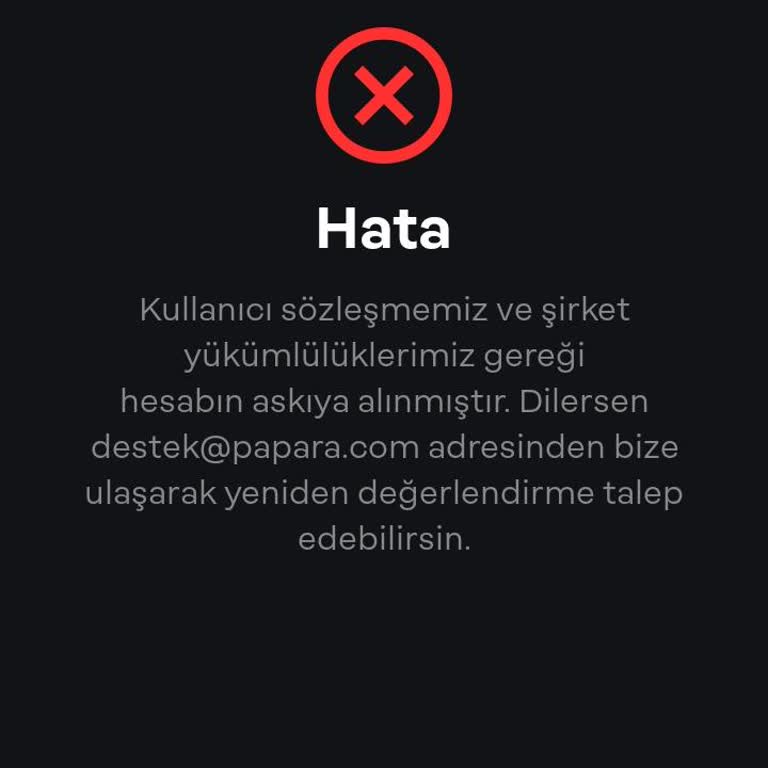 Papara Hesabım Askıya Alındı Ve Paramı Alamıyorum!