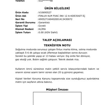 Finlux Klima Isıtma Sorunu Ve Güven Kaybı